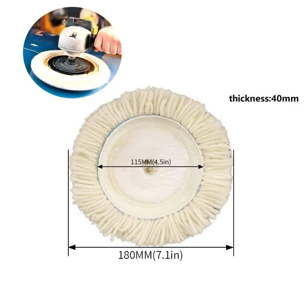 1pc 7 em 100% almofada de polimento de lã dupla face gancho & loop para corte composto & polimento auto caminhões marinhos ferramenta reparo do carro