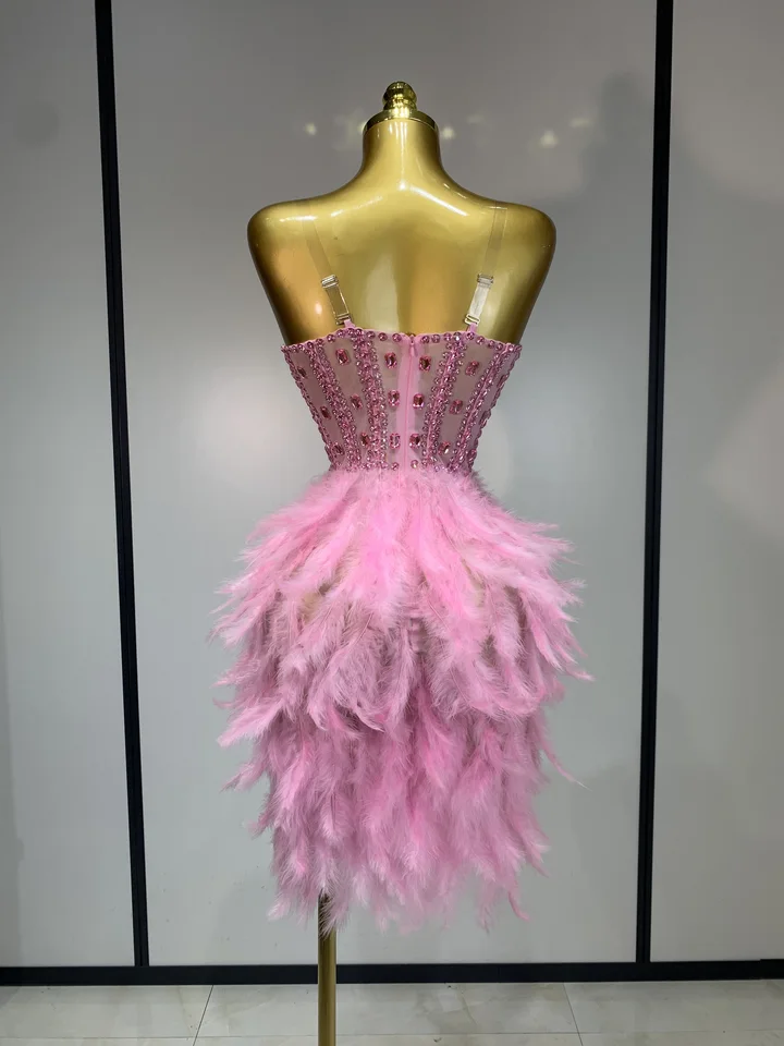women's light pink strapless mermaid dress for a club singer Lavender Strapless Lace Ruched Mermaid Prom Dress with Slit Lavender / Custom Size main image 1