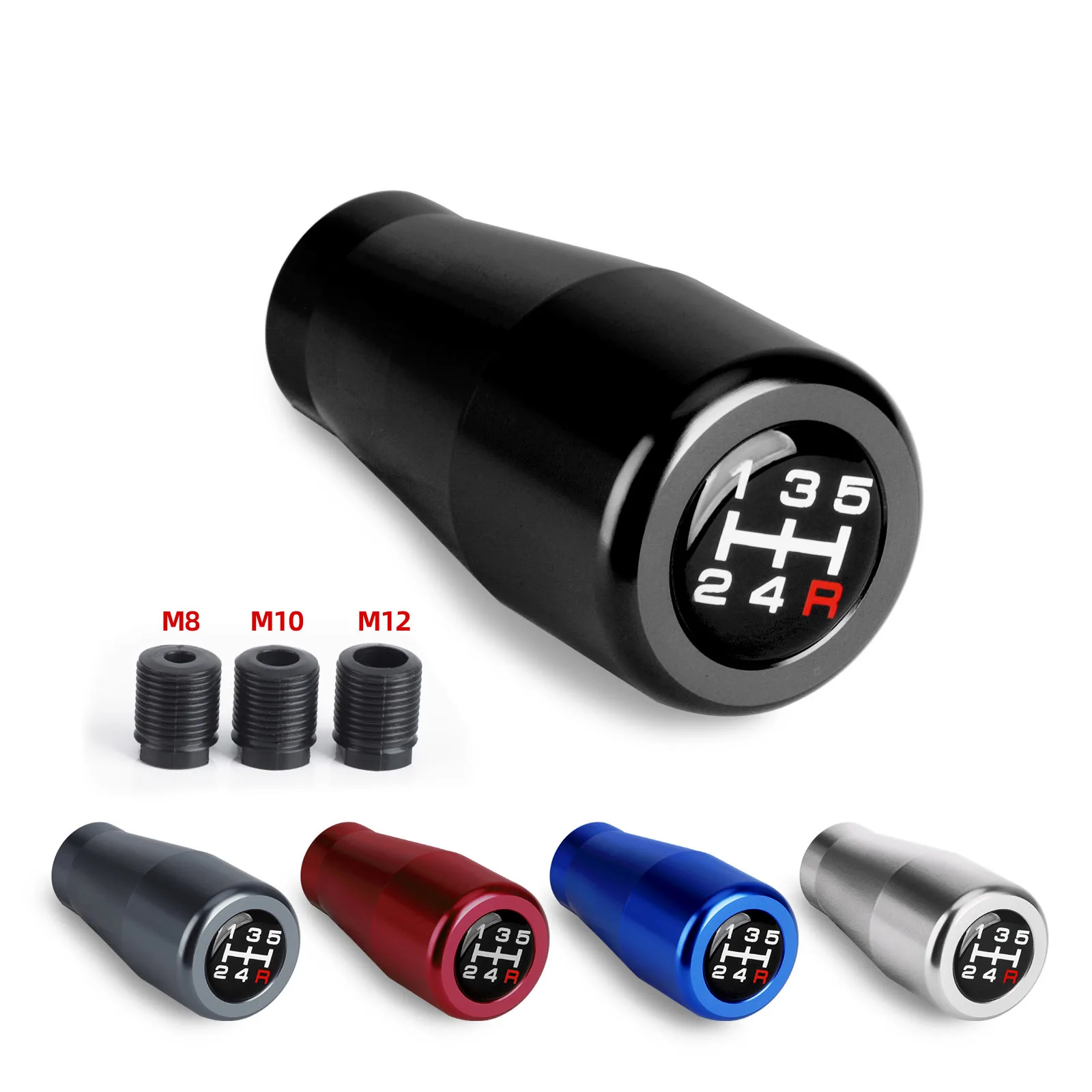 5 Speed Aluminium Gear Shift Knob Universal M8 M10 M12 Racing Shift Lever For Manual Transmission Gear level Knob Shift