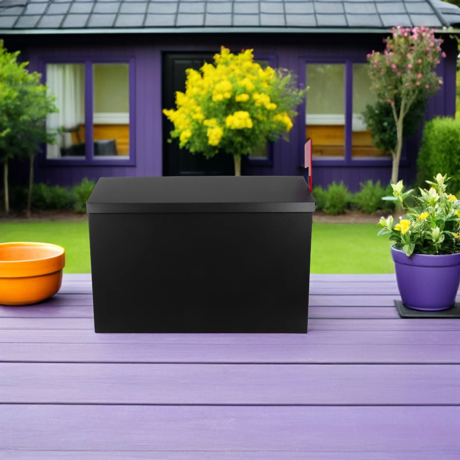 

Stainless Steel Mailbox Outdoor Large Capacity Wall Mounted Metal Letter Box For House Office Weather Resistant Security Storage