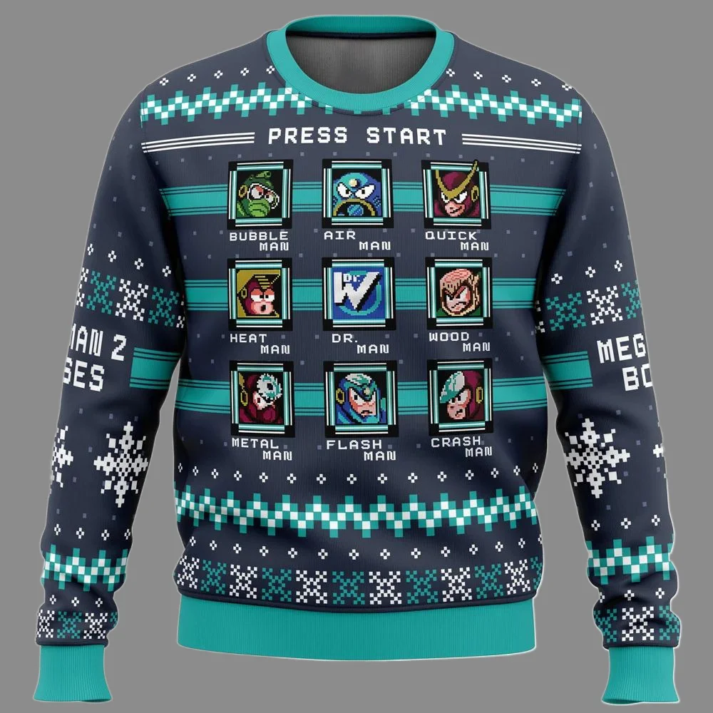 ميجا مان ميجا عطلة القبيح عيد ميلاد سعيد سترة 2025 موضة جديدة الرجال قناع السترة القمم ربيع الخريف المرأة البلوز #1