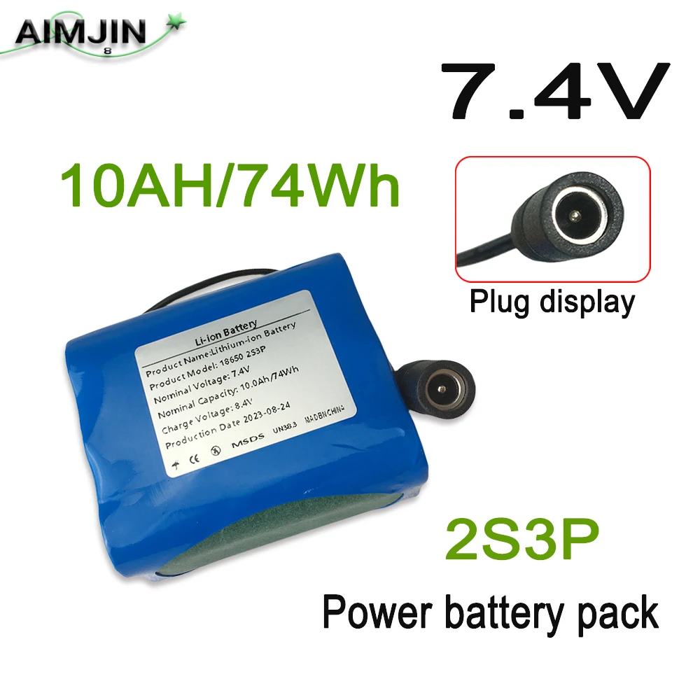 

2S3P 7.4V 10.0Ah/10000mAh Emergency DIY 18650 Lithium Battery Pack Suitable For Fishing LED Lights, Bluetooth Speakers