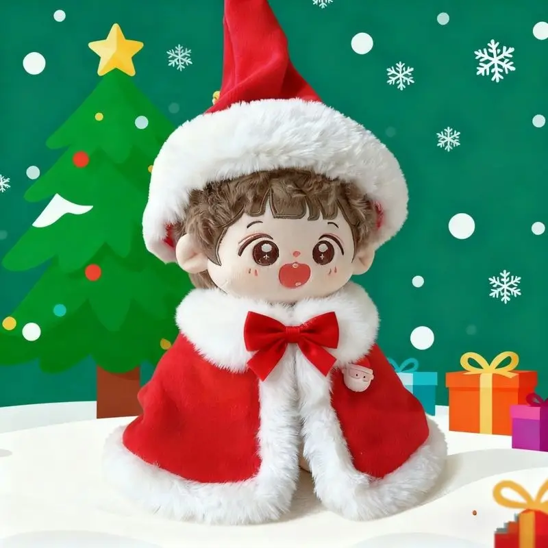 10cm algodão boneca traje de natal chapéus xales capas com capuz ídolo boneca roupas de férias vestir-se acessórios brinquedo diy presente ﻿