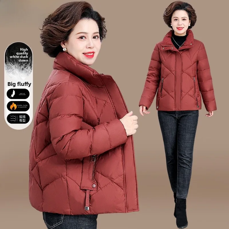 

Красная женская зимняя куртка Red Mom 2024: новая модель, утепленная хлопком, на молнии, свободный крой, осенне-зимняя, модная, к Китайскому Новому году