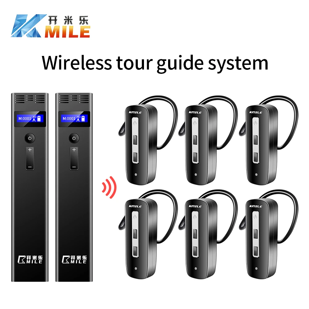 

Kaimile 980 2.4G Wireless Tour Guide System Support Dual Transmitter 150M Distance For Excursion Training Church Translation