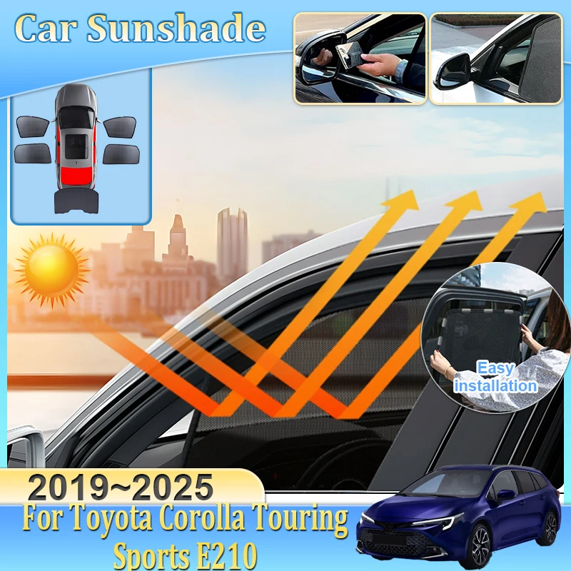 

Солнцезащитный козырек для автомобиля Toyota Corolla Touring Sports E210 2019-2025, сетчатый, с защитой от УФ-излучения, теплоизоляционный, затемняющий, автоаксессуар