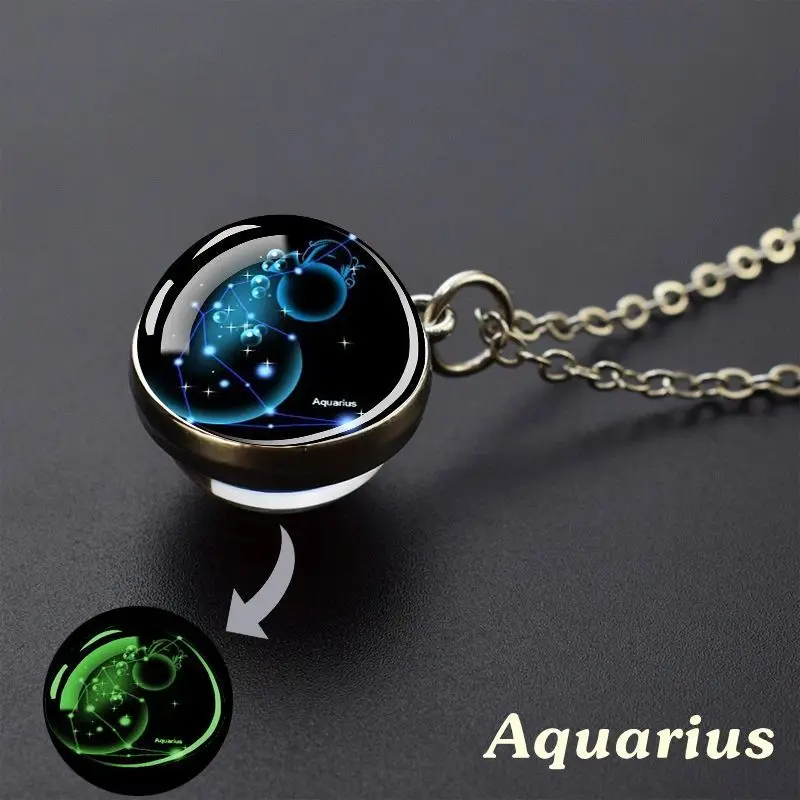 1pc Exquisite Boho Glass Mosaic Constellation Pendant Necklace - Luminous Starry Sky Effect, No Plating, Unisex Design for Men a