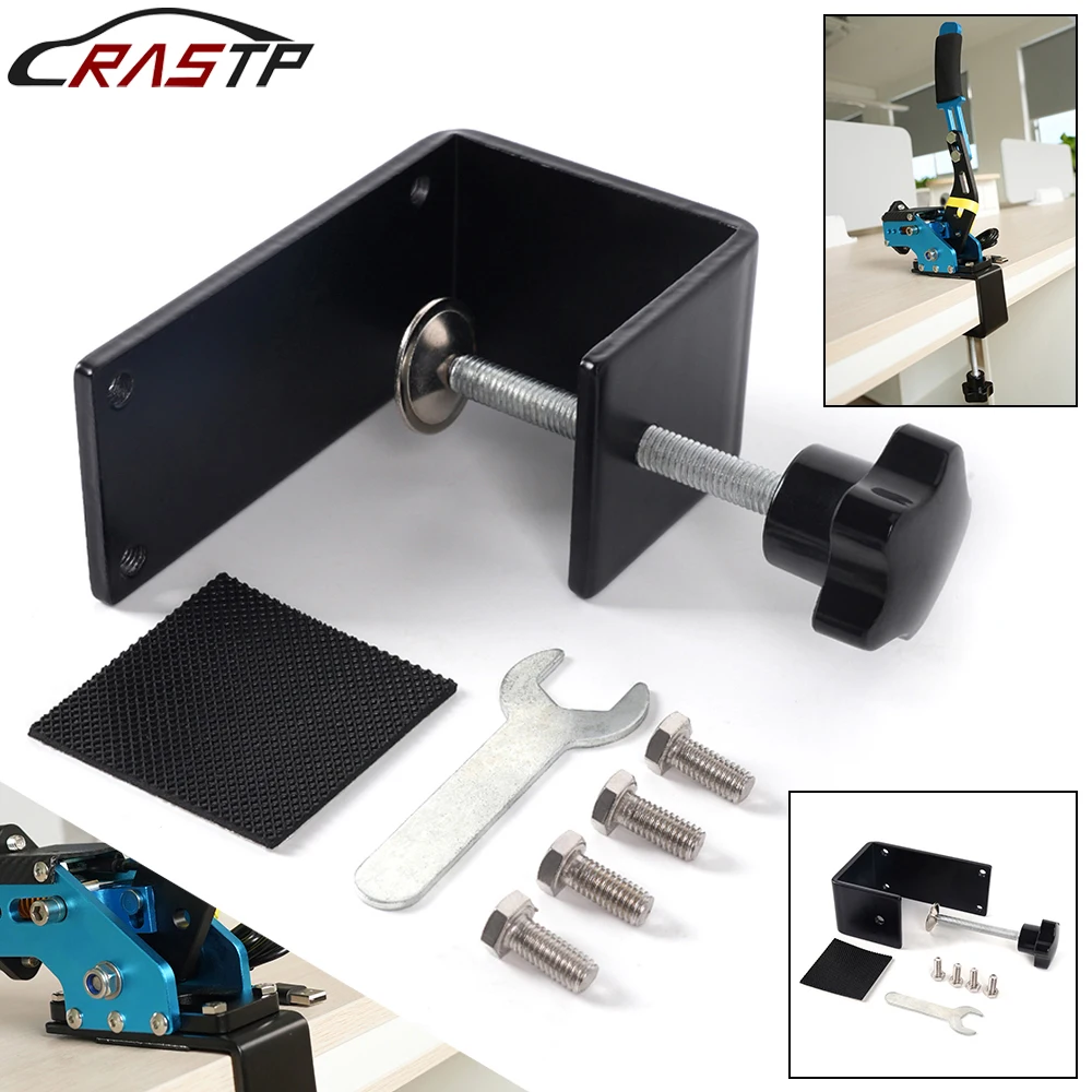 RASTP-Table Bench Heavy Duty Grip Clamp Bracket Designed for USB Handbrake Sim Racing Handbrake Racing Game Bracket RS-HB020