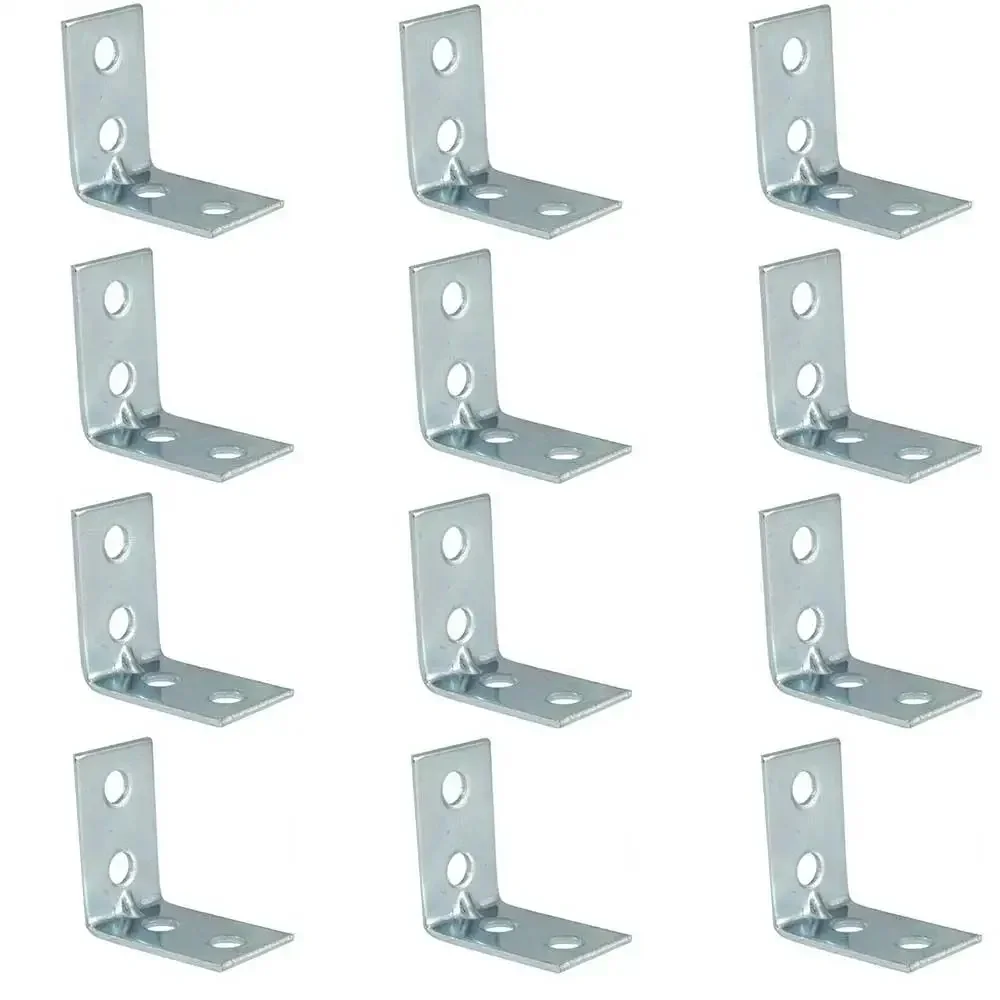 12pcs L-Shaped Corner Brackets Metal Corner Braces Drawer Shelf Wall Bracket Fixing Right Angle Corners Brace Furniture Hardware