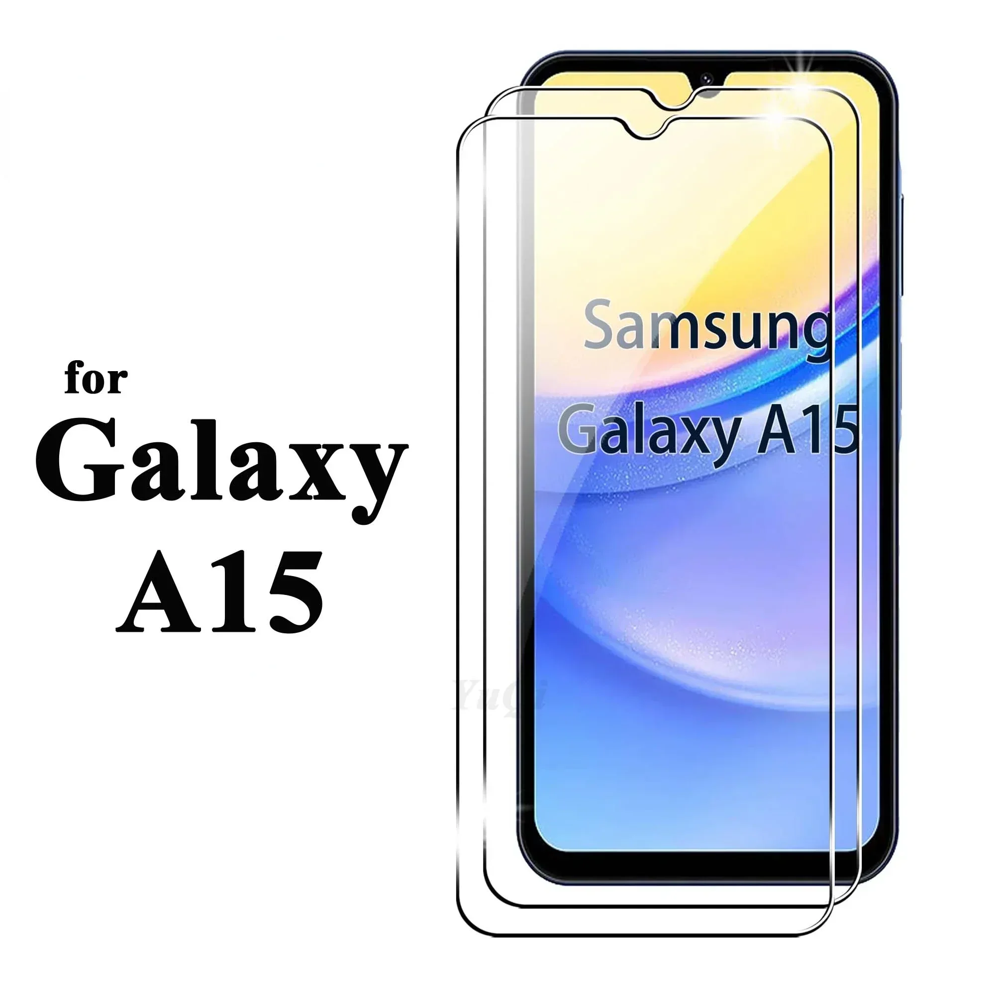 For Galaxy A15 Screen Protector Samsung 4G 5G, Tempered Glass HD 9H High Aluminum Transparent Clear Anti Scratch Case Friendly