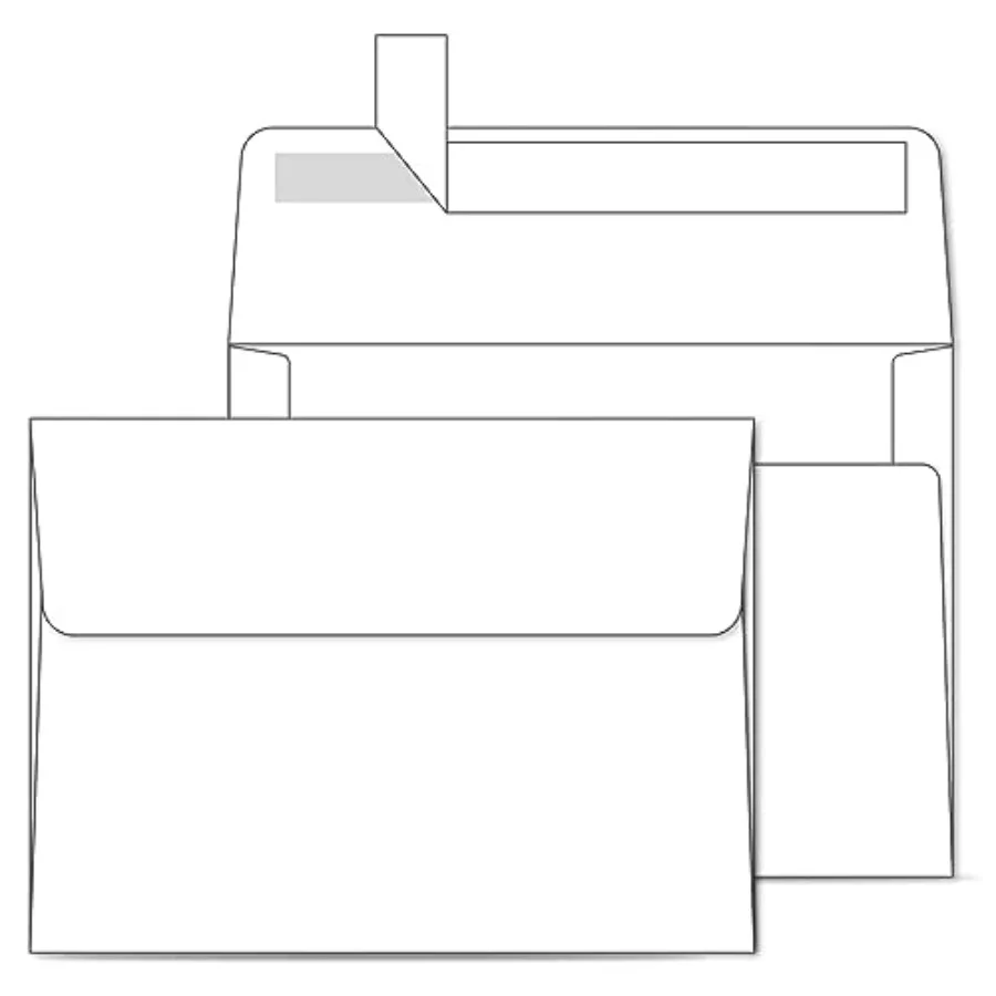 

Printable White 5x7 Envelopes Pack - Bulk 5.25 x 7.25 Inch Self-Seal Envelopes for 5x7 Cards Christmas Cards Wedding Invitation