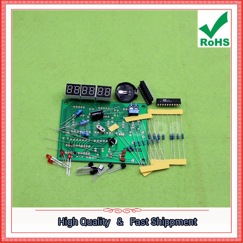 AT89C2051 Six Digital Clock Kit Parts single-chip Module Board