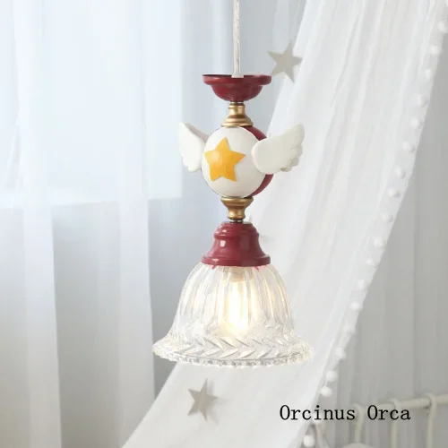 

Cartoon creative beautiful chandelier Girl Bedroom Princess Room children's room lamp American Creative Color LED Chandelier