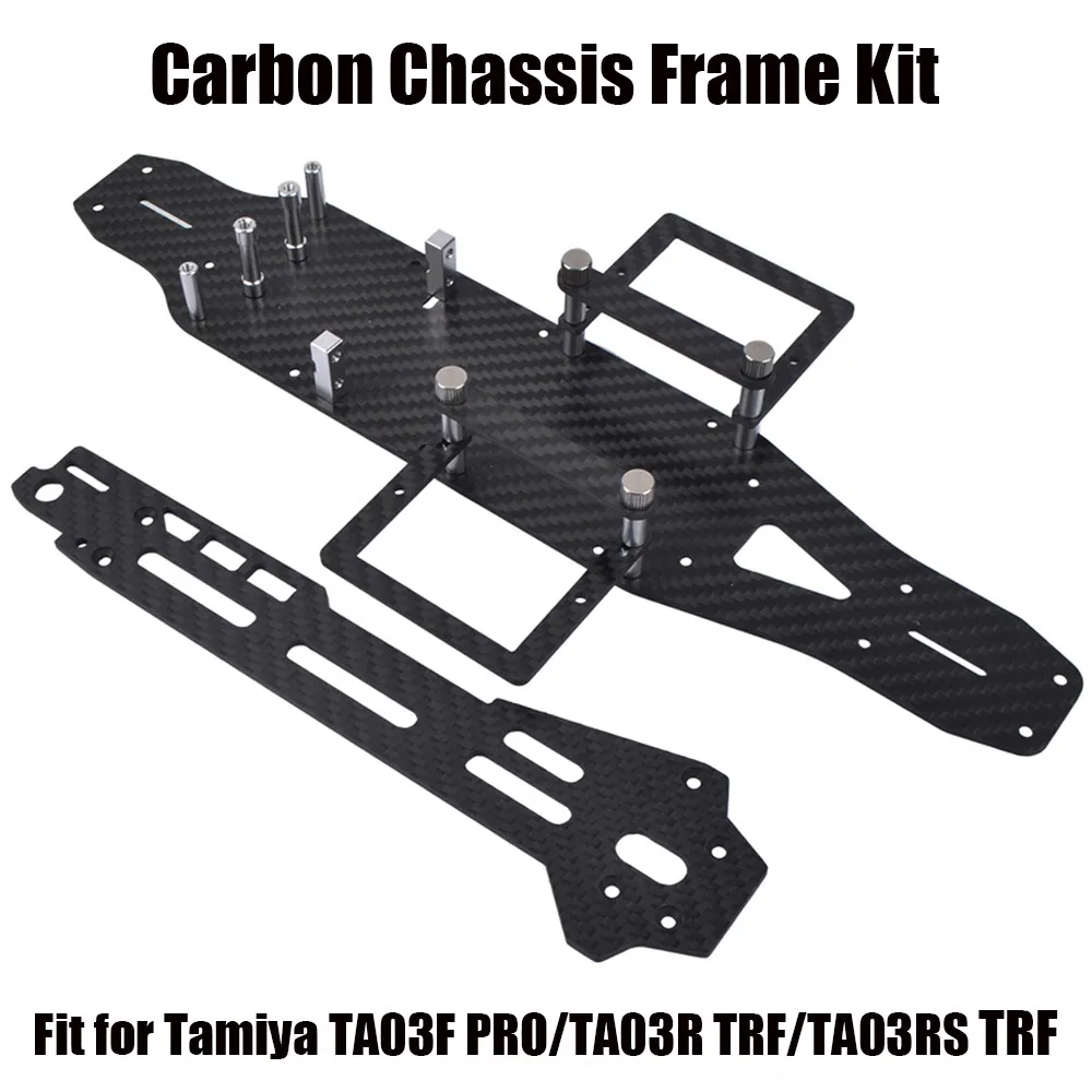 Custom Carbon Fiber Chassis Kit for Tamiya TA03F PRO TA03R TRF TA03R-S Battery Mount