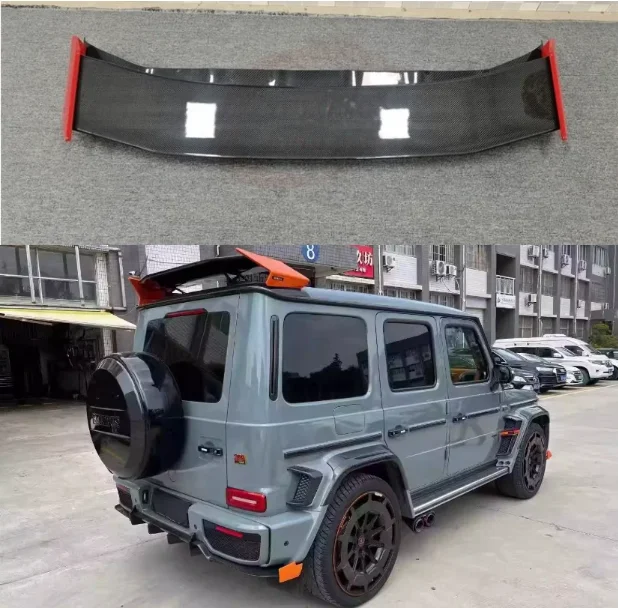 For Mercedes-Benz W464 G-Class G500 G550 G63 G900 AMG 2019-2023 Real Dry Carbon Car Rear Wing Trunk Lip Roof  Spoiler