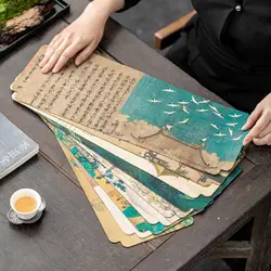 Table Flag Tea Cloth Chinese Tea Towel Cloth Mat Double-sided Ancient Painting Tea Table Waterproof Zen Dry Bubble Single