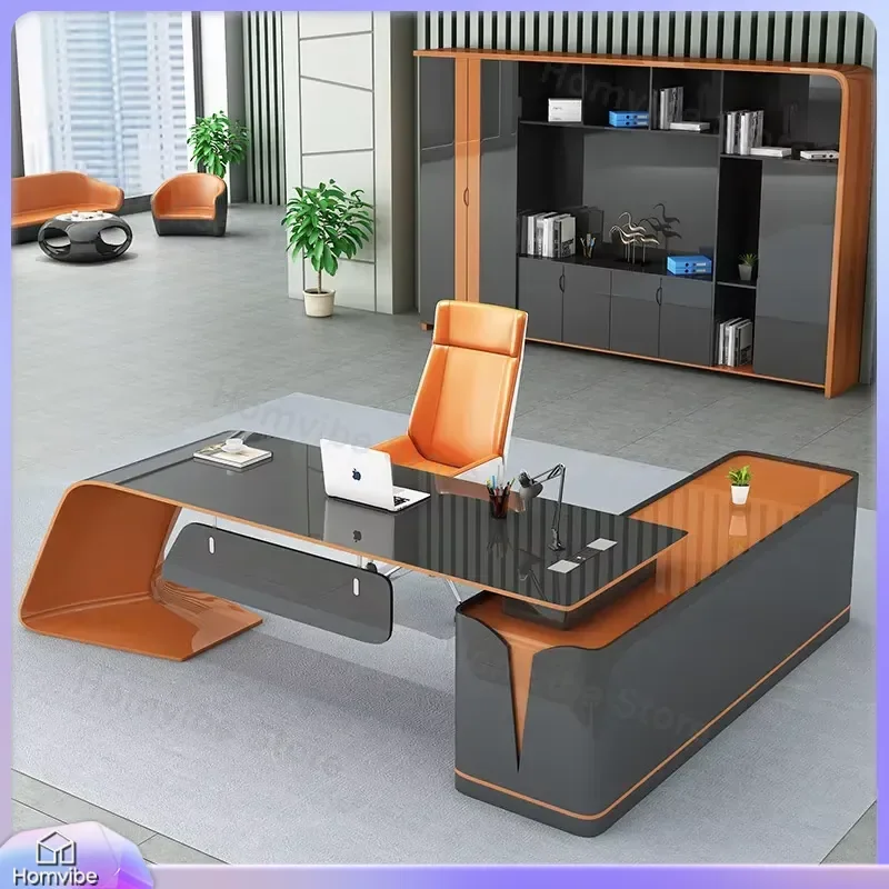 Modern Executive Office Desk Large Boss Table Manager Workstation Computer Desk with Storage Home Office Furniture for CEO