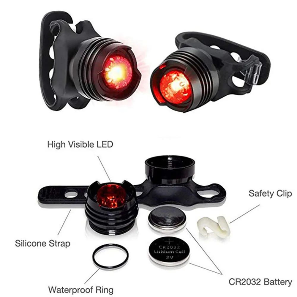 Red Ruby LED Micro Bicycle Lights Waterproof Strap-On Rear Bike Tail Light Safety Warning Cycling Accessories Bike Led Light