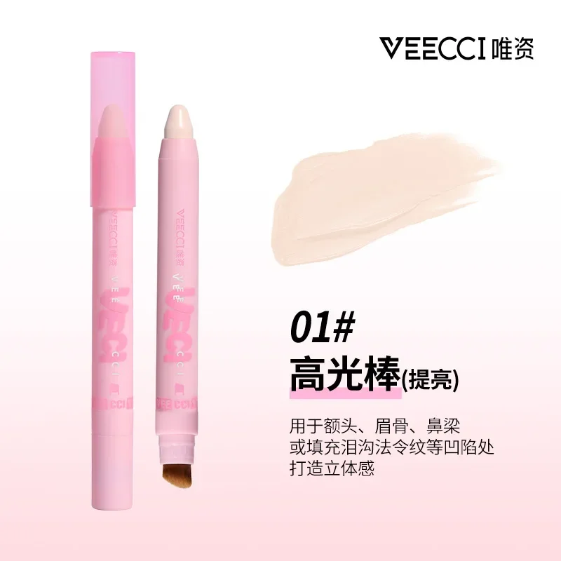 VEECCI-Bâton de contour éclaircissant pour le visage, stylo fard à joues, multifonctionnel, 3 en 1, 256