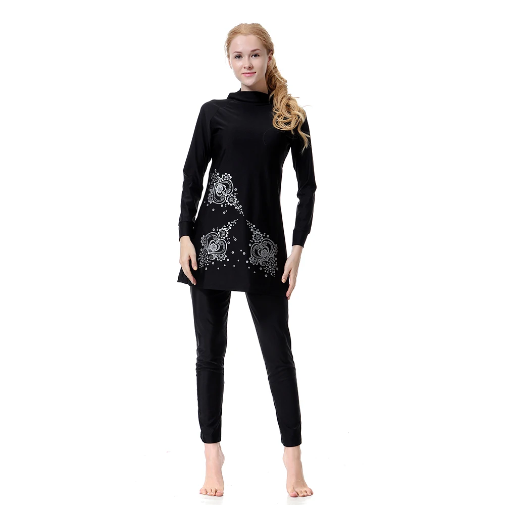 

Full Cover Women Muslim Modest Hijab Long Sleeve Swimwear Burkini Islamic Swimsuit Set Bathing Beachwear Arab Swimming Costumes