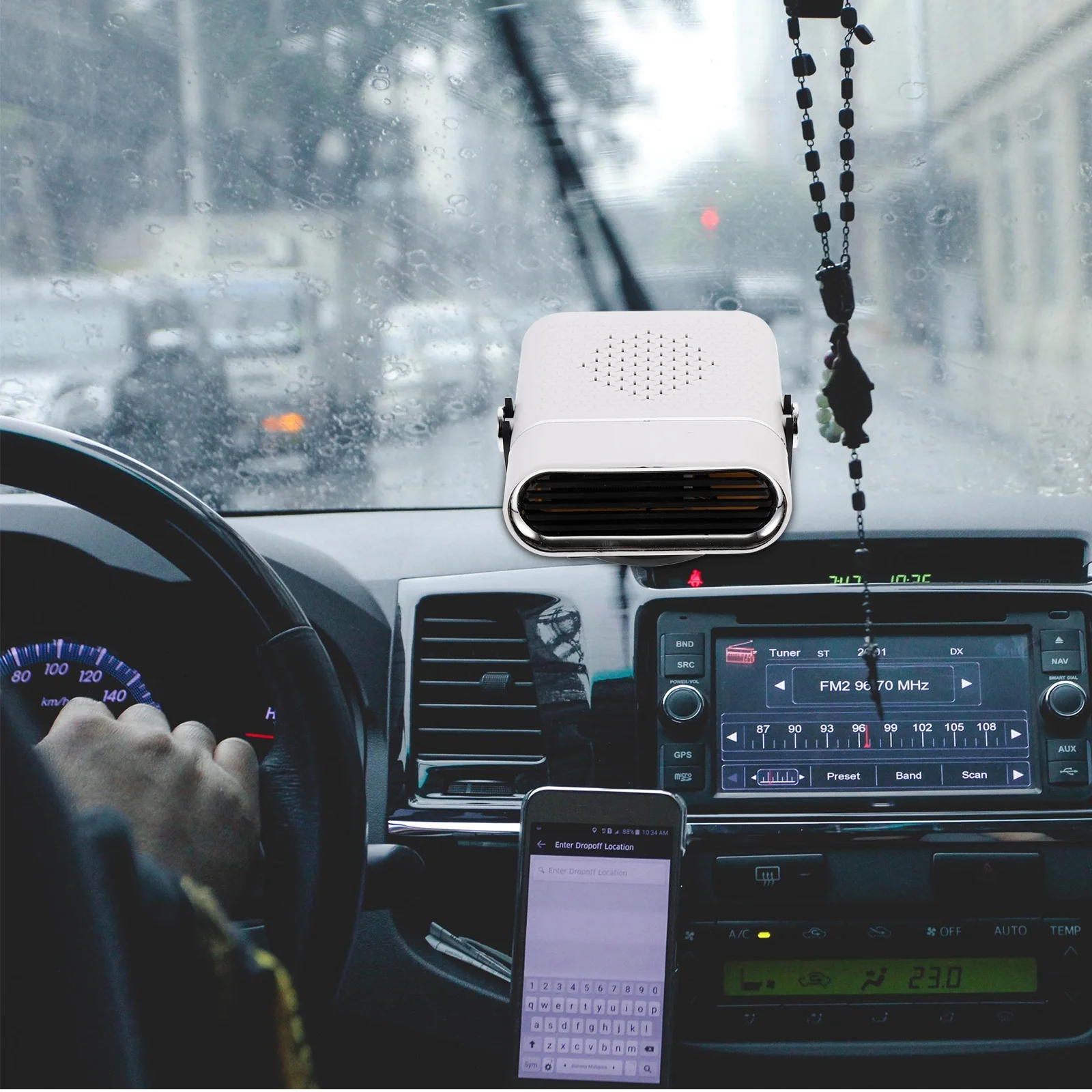 

1pc Portable Car Heater Abs Copper Quick Defrosting Adjustable For Windshield Auto Defogger Vehicle Heater Electrical Equipment