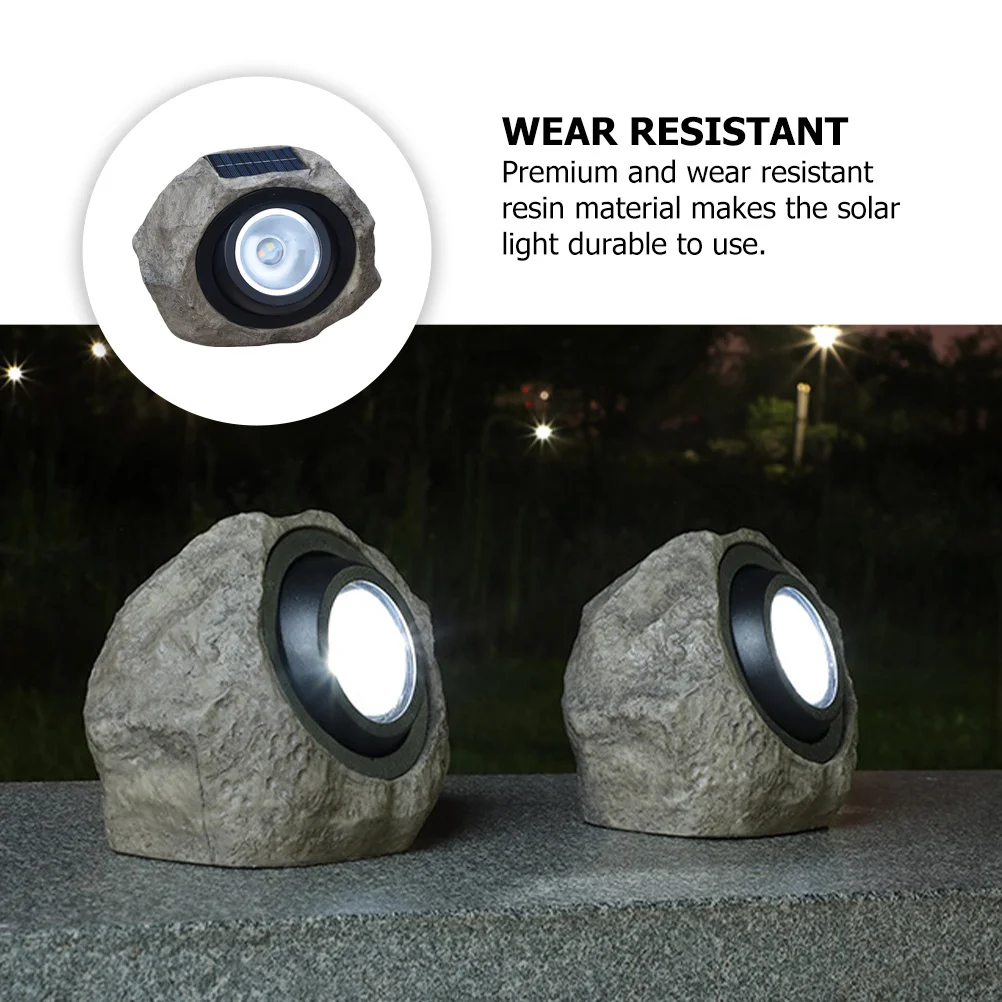 

Solar Stone Garden Yard Waterproof Resin Outdoor Outdoor Yard Lamp Decoration Lanterns Plastic Lawn Path Powered