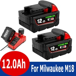 Batteria originale agli ioni di litio di ricambio 18V 12.0Ah per batterie per utensili elettrici Milwaukee M18 48-11-1815 48-11-1850 48-11-1860 Z50