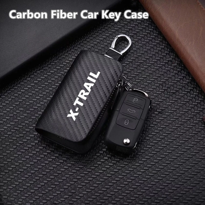 Car Key Protection Shell Bag Carbon Filber Car Key Case For Nissan Xtrail X Trail T30 T31 T32 2021 2020 2019 2018 2017 - 2001