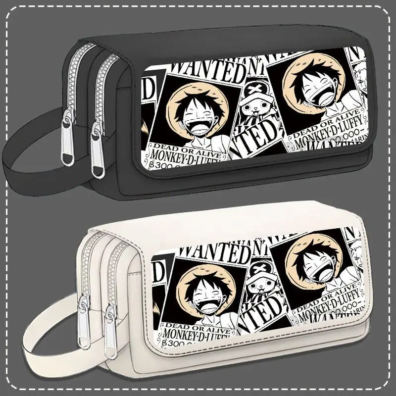 

One Piece Pencil Case Luffy Zoro Large Capacity Anime Stationery Box for Boys School Supplies