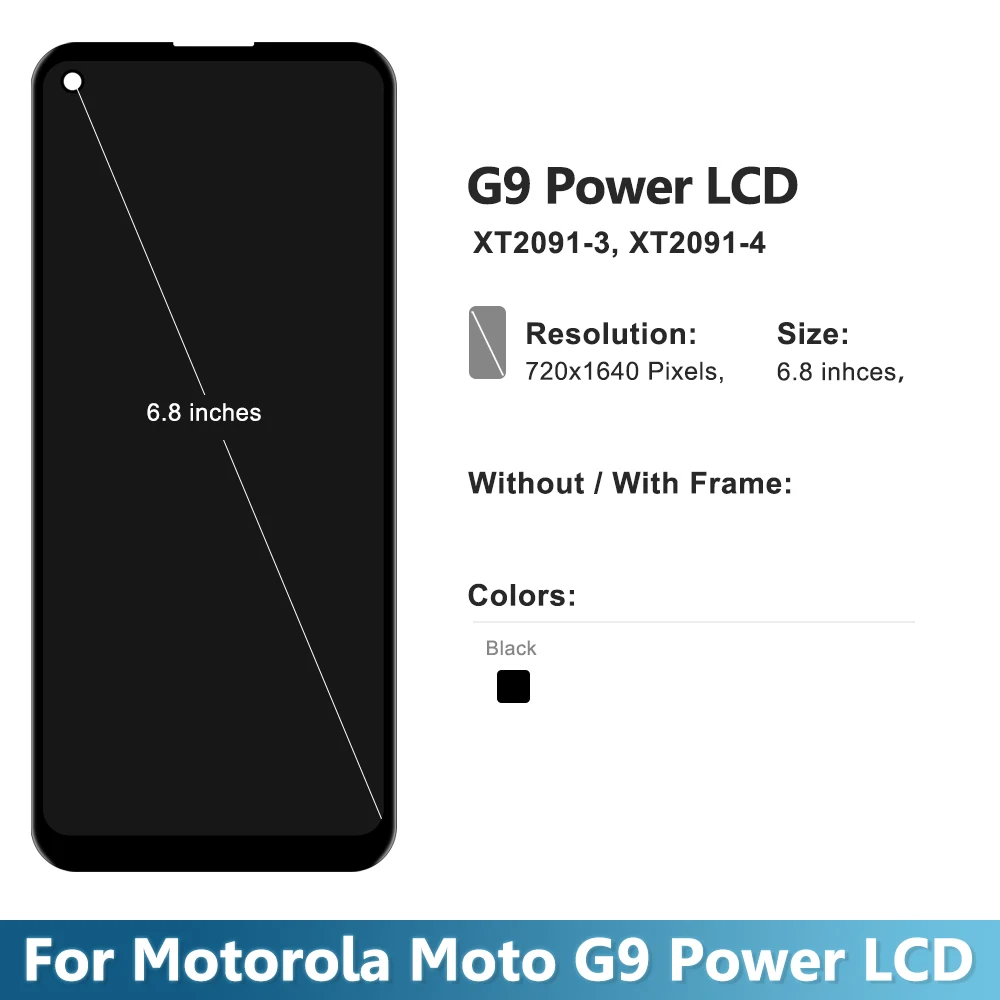 For Motorola Moto G9 Power XT2091-3 XT2091-4 LCD Display Touch Screen Digitizer Assembly For moto G9 power Screen Replacement