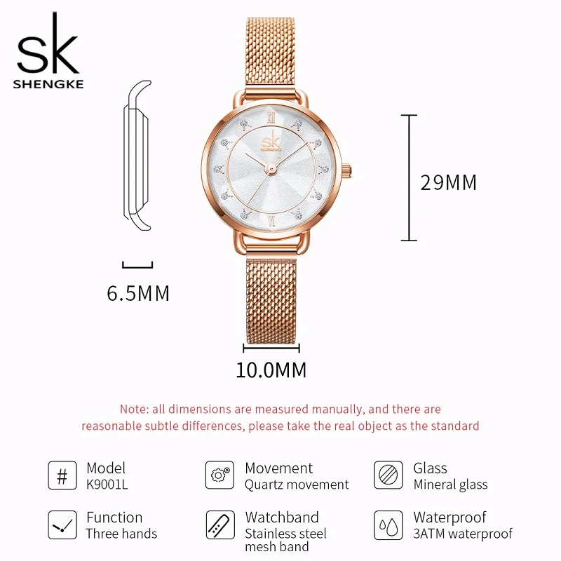 Shengke Fashion Women\'s Watches Top Luxury Design Woman Quartz Wristwatches Brand Elegant Gifts Clock for Female Rose gold Color