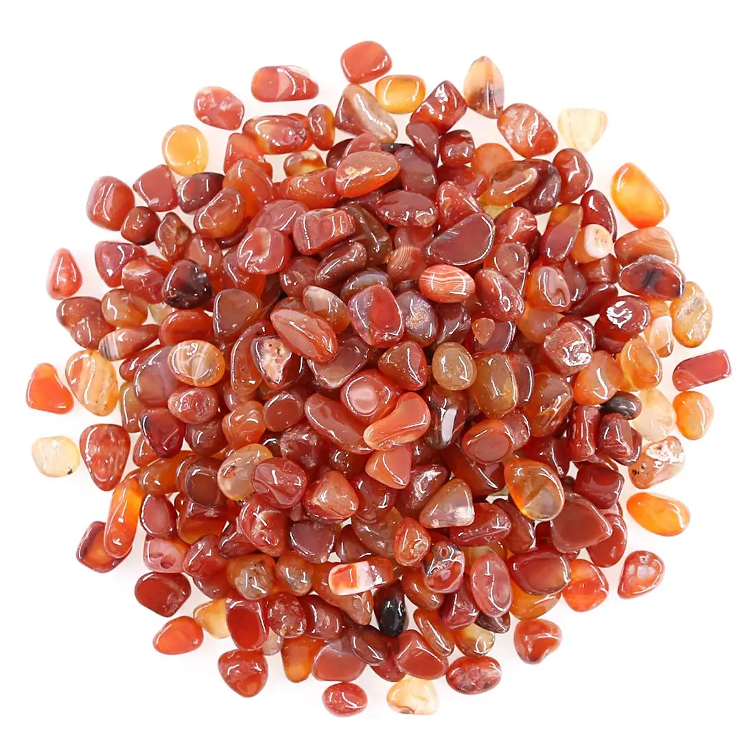 Reddish Brown Agate Stone gravel Tumbled Stones for Plants Cacti Succulents Bedding Vase Filler Landscape Decoration（1.1LB/500g)