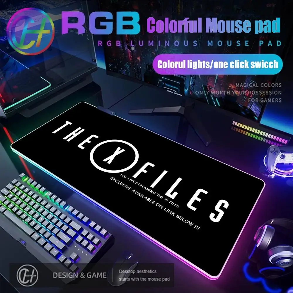 

The X Files Believe Truth Mouse Pad RGB Gaming Mouse Pad Desk Mat HD Gamer Large LED Light XXL MousePads PC Computer Carpet