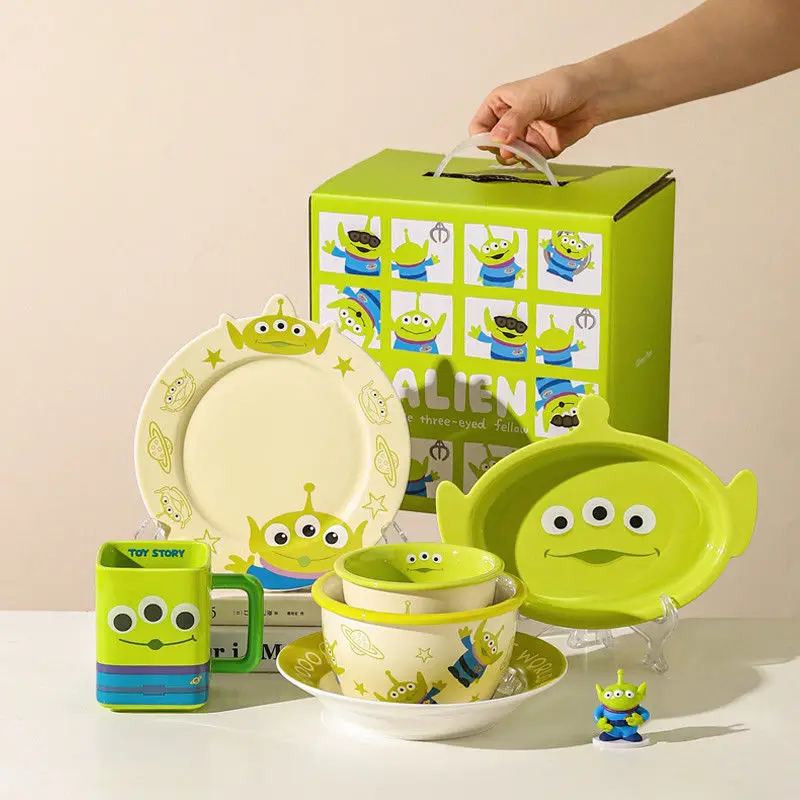 

Disney Anime Toy Story Alien Ceramic Cute Rice Bowl, Mug, Tableware Set, Gift Box, Birthday Gift