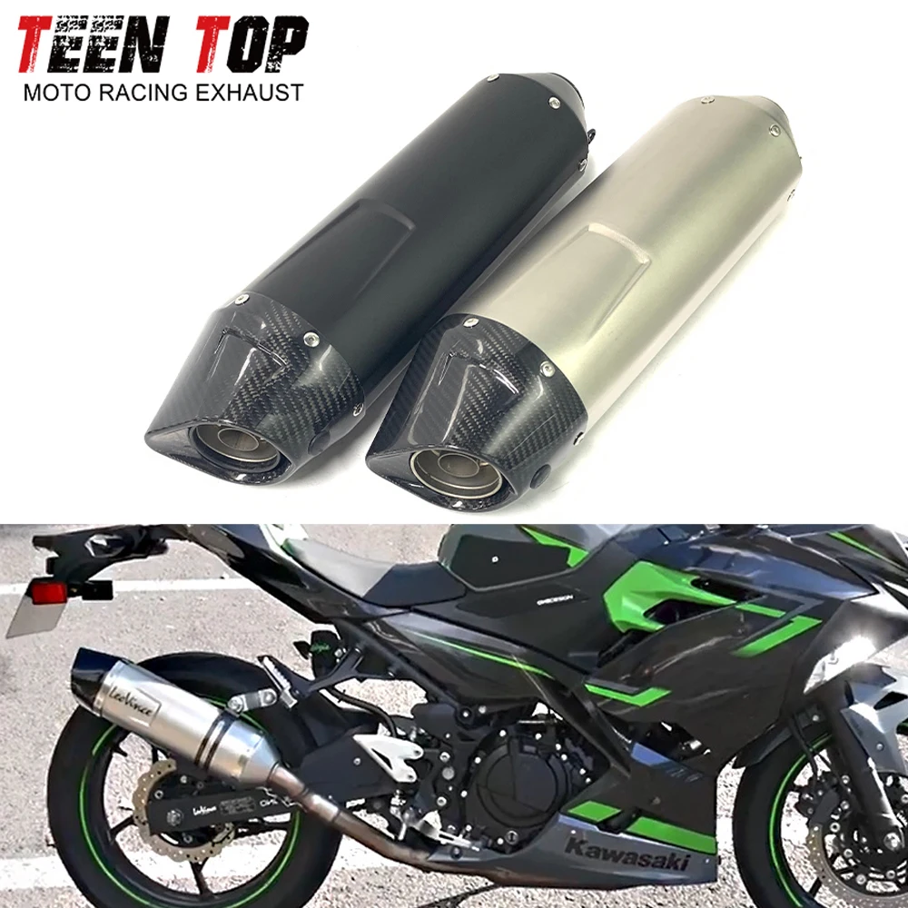 Motorcycle Escape 51MM Modified Universal Exhaust Muffler Carbon Fiber Nmax155 R6 MT07 R3 R25 Nmax125 502C Moto Silencer Elbow