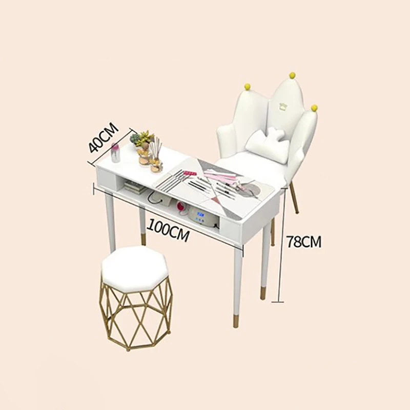 Professional Nail Table Drawers Luxury Display Manicurist Tables Equipment Design Mesa De Manicure Salon Home Furnishings