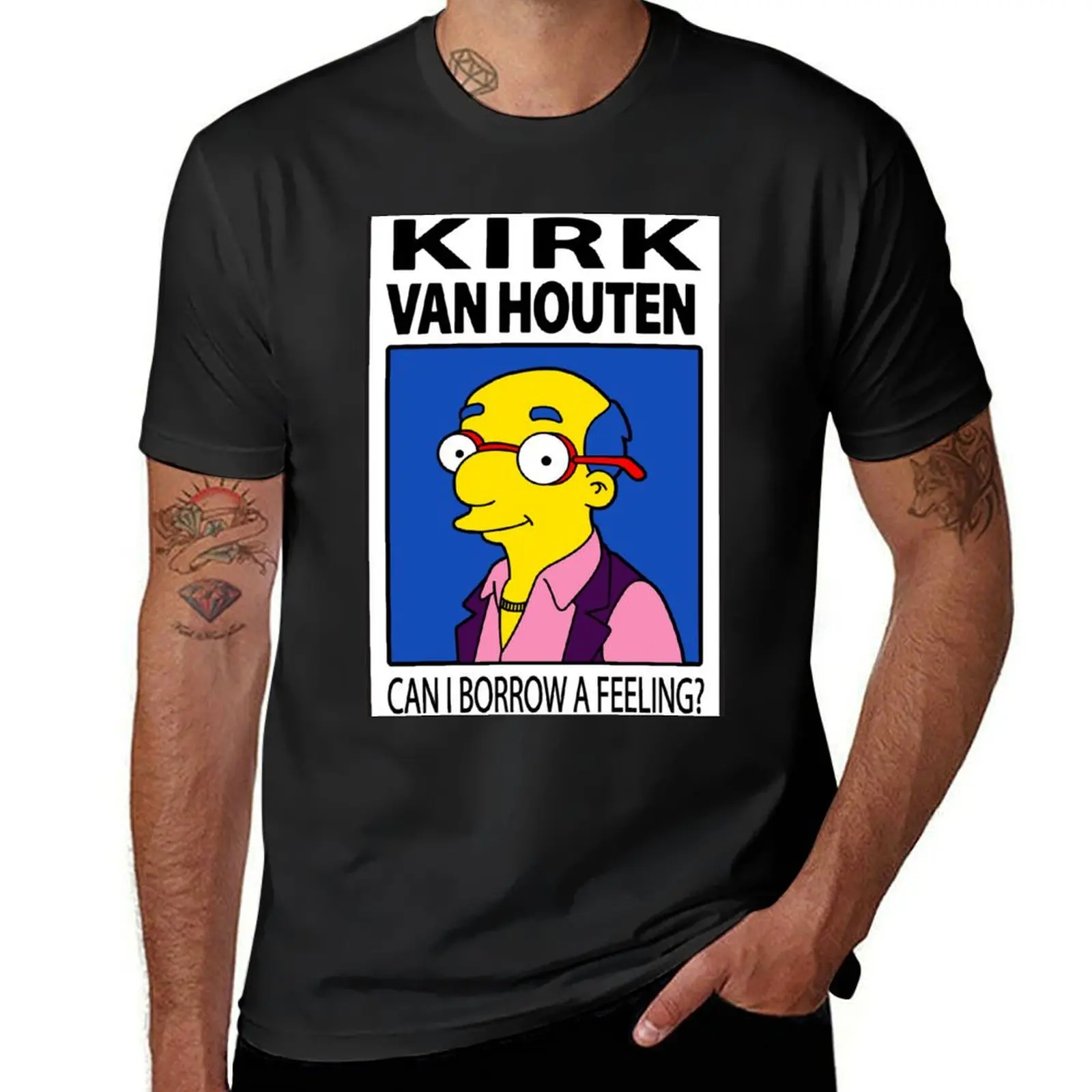 Kirk Van Houten-Могу ли я ощутить ощущение? Быстросохнущая Мужская футболка с графическим принтом, летние топы