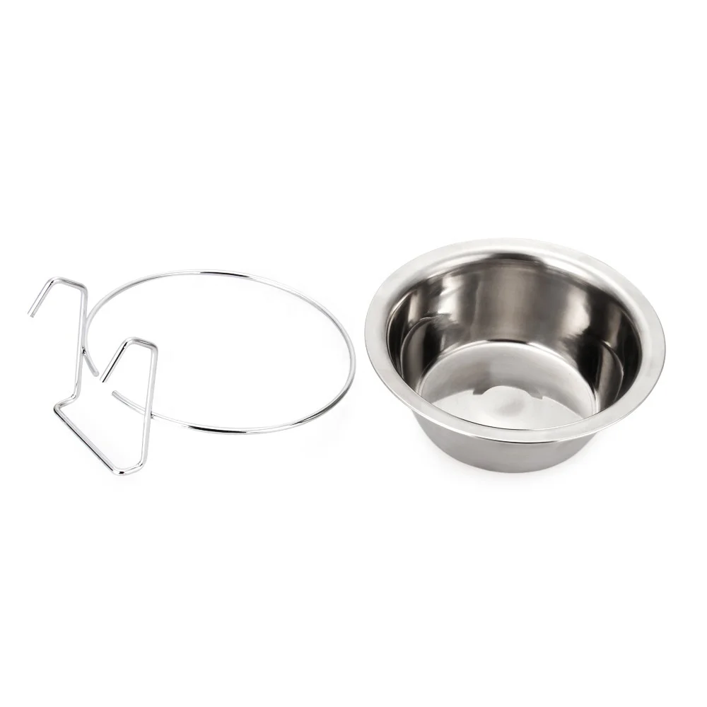 أوعية تغذية طعام مياه الحيوانات الأليفة عالية الجودة من الفولاذ المقاوم للصدأ مع حامل