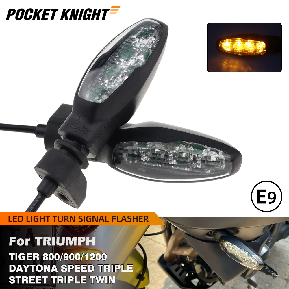 For Triumph Tiger 1200 1050 900 850 800 660 Street Triple Scrambler 900 Motorcycle Front Rear LED Turn signal lamp Blinker light