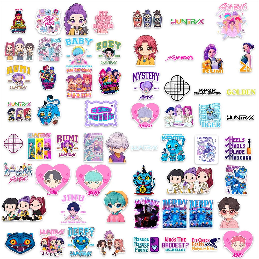 

60 шт./компл., пленка KPop, наклейки с демоном, сделай сам, мультяшные граффити, наклейки для телефона, гитары, ноутбука, чемодана, наклейки, украшения, праздничные подарки