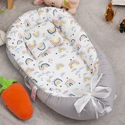 I letti morbidi per neonati con motivo arcobaleno grigio possono essere rimossi e lavati lettino portatile moderno per culla con cuscino culla per bambini