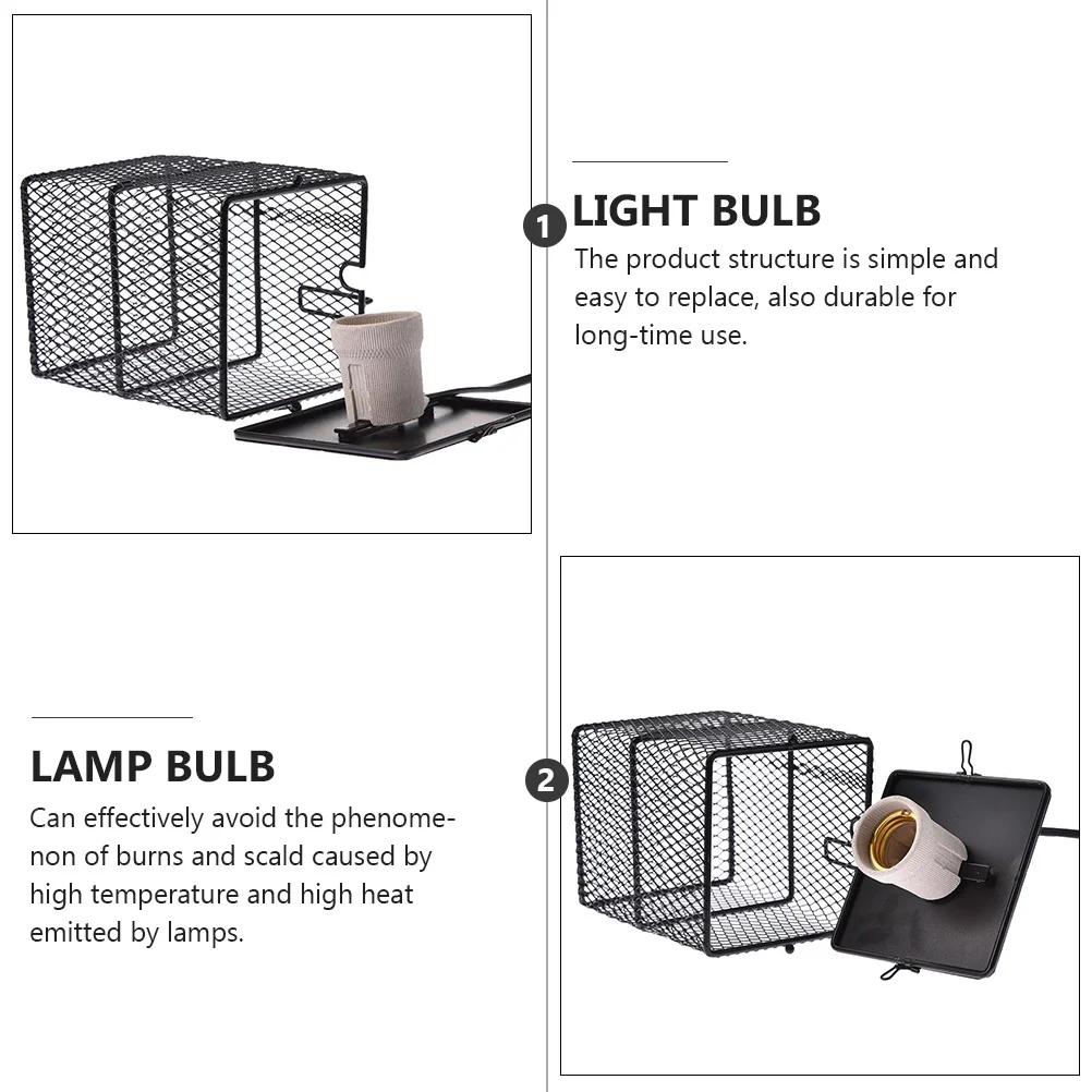 

1pc Heating Lamp Bulb Stainless Steel Reptile Light For Pet Incubator Uva Ceramic Heater Cage Lampshade Lighting Pet Supplies