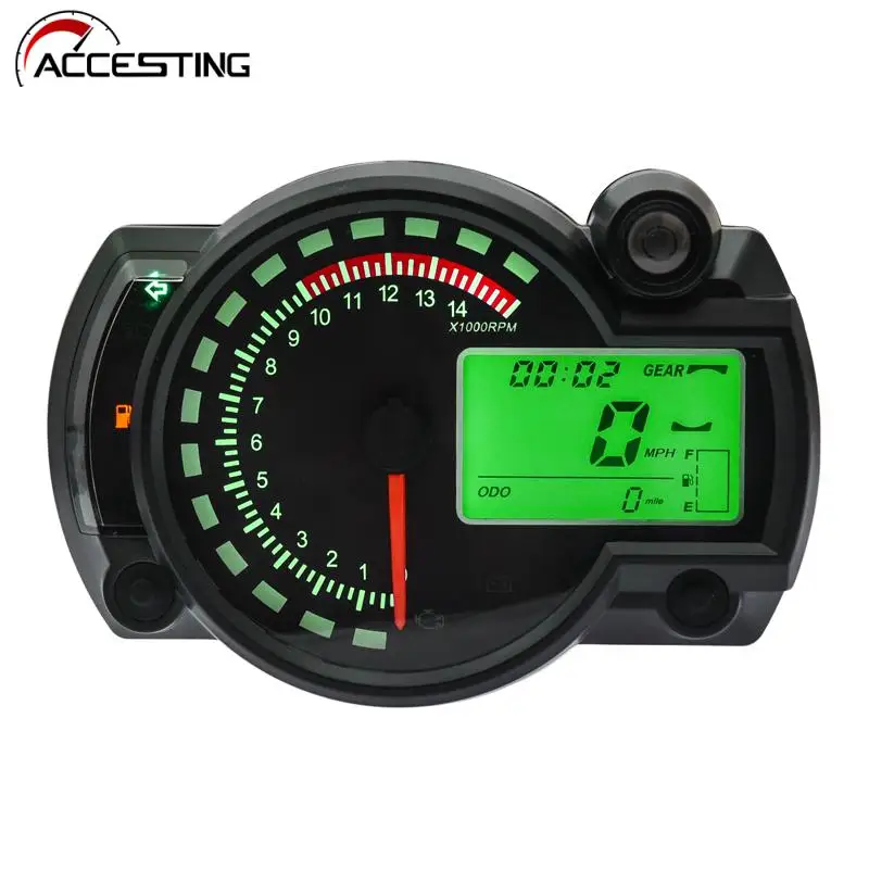 KOSO-velocímetro Digital Universal para motocicleta, odómetro LCD RX2N, instrumento medidor ajustable de 0- 299 KM/H, 7 colores, retroiluminación