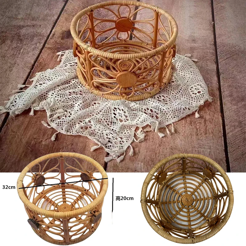 Newborn Photography Props Hand-woven Container Baby Photo Props Sofa Bed Rattan Chair Photo Studio Photography Accessories