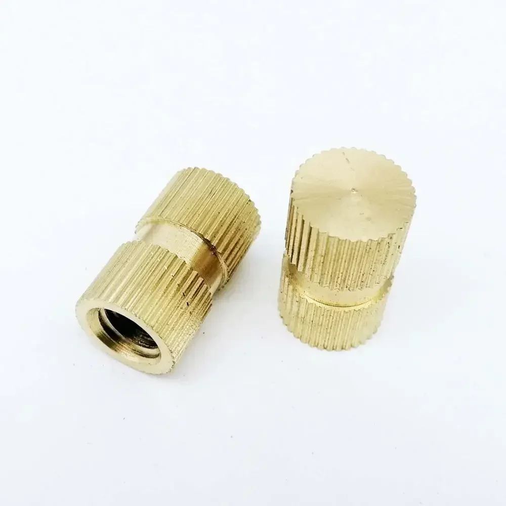 300pc  M3 M4 M6  M5 Type B Solid Brass Copper Injection Molding Knurl Thread Insert Nut Embedded Nutsert Single Pass Blind Hole