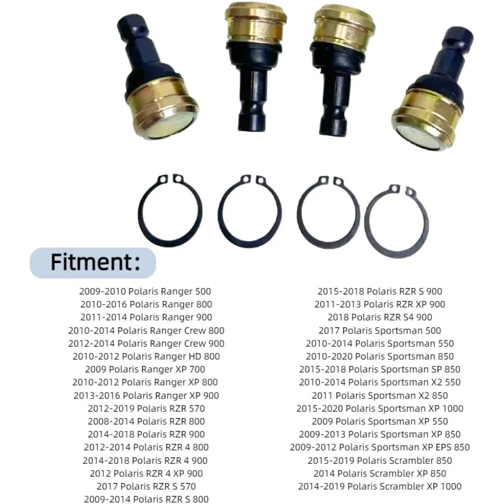 Upper and Lower Front Ball Joint Fit for Polaris RZR 570 Ranger 800 900 Sportsman Scrambler Replace  53-50040 42-1037 WE350040 view 3