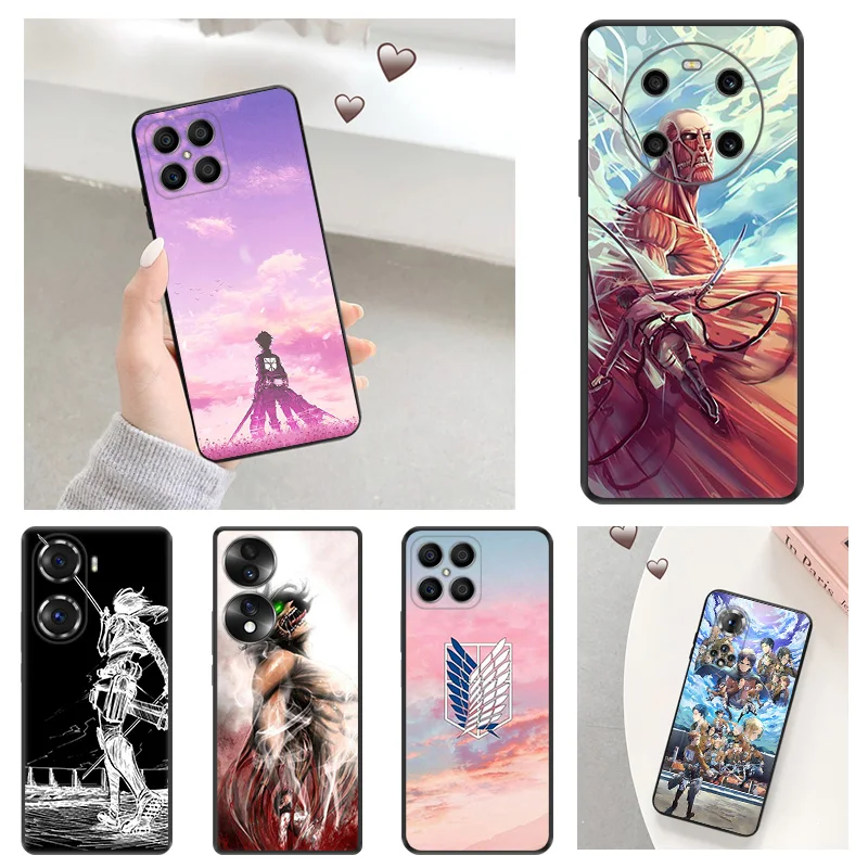 Soft Anti-Drop Phone Case For Honor X7b X6 70 90 X8 b X9A X9B Magic5 Pro X8A Mikasa Attack On Titan Pixel 8A 7A 6A 6 7 8 Cover