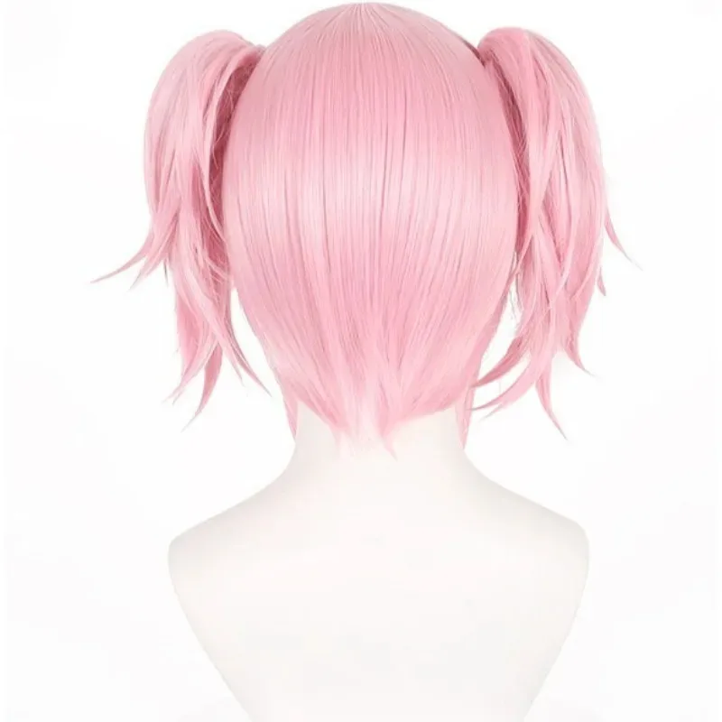 مادوكا شعر مستعار أنيمي Puella Magi Madoka Magica شعر مستعار تأثيري فتاة النساء الوردي الشعر Kanamee Madokaa اكسسوارات فستان حفلة الهالوين