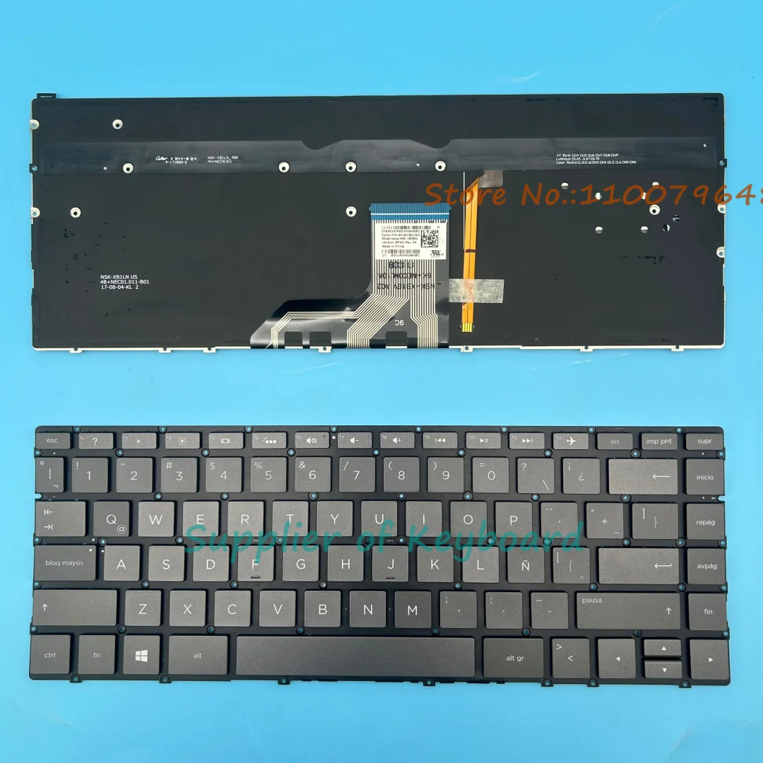 NEW Latin Spanish Keyboard For HP ENVY 13-ar 13-ar0000 13-ar0001la 13-ar0002la 13-ar0003la Backlit Brown/Silver