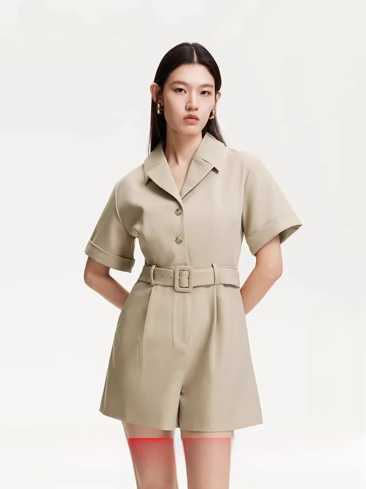   Casual eendelige broek dames lente nieuwe kraag riem ontwerp dubbelzijdig nep ket veelzijdige comfortabele pasvorm